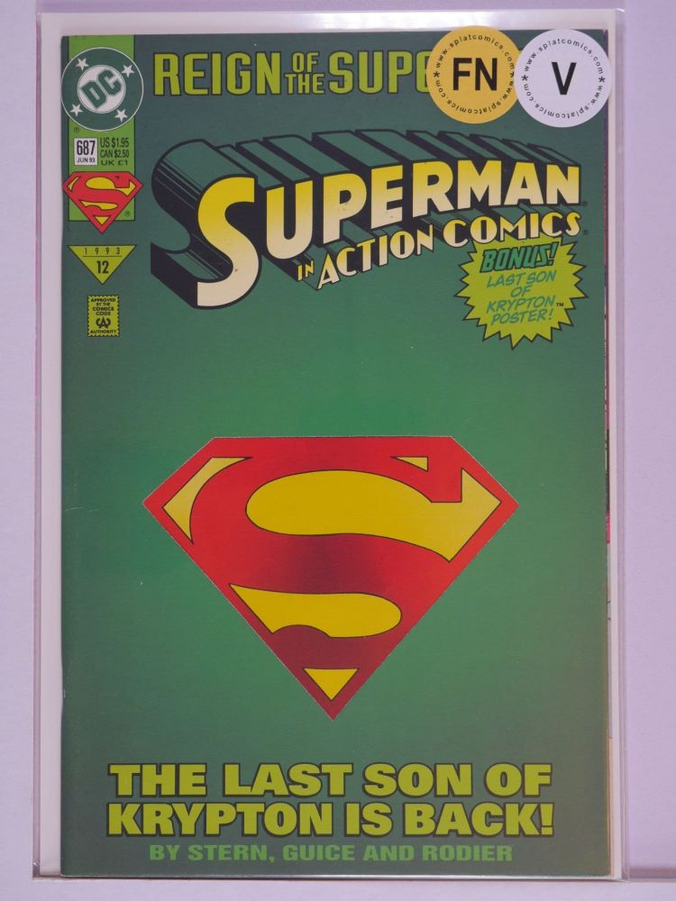 ACTION COMICS (1938) Volume 1: # 0687 FN CARD COVER VARIANT