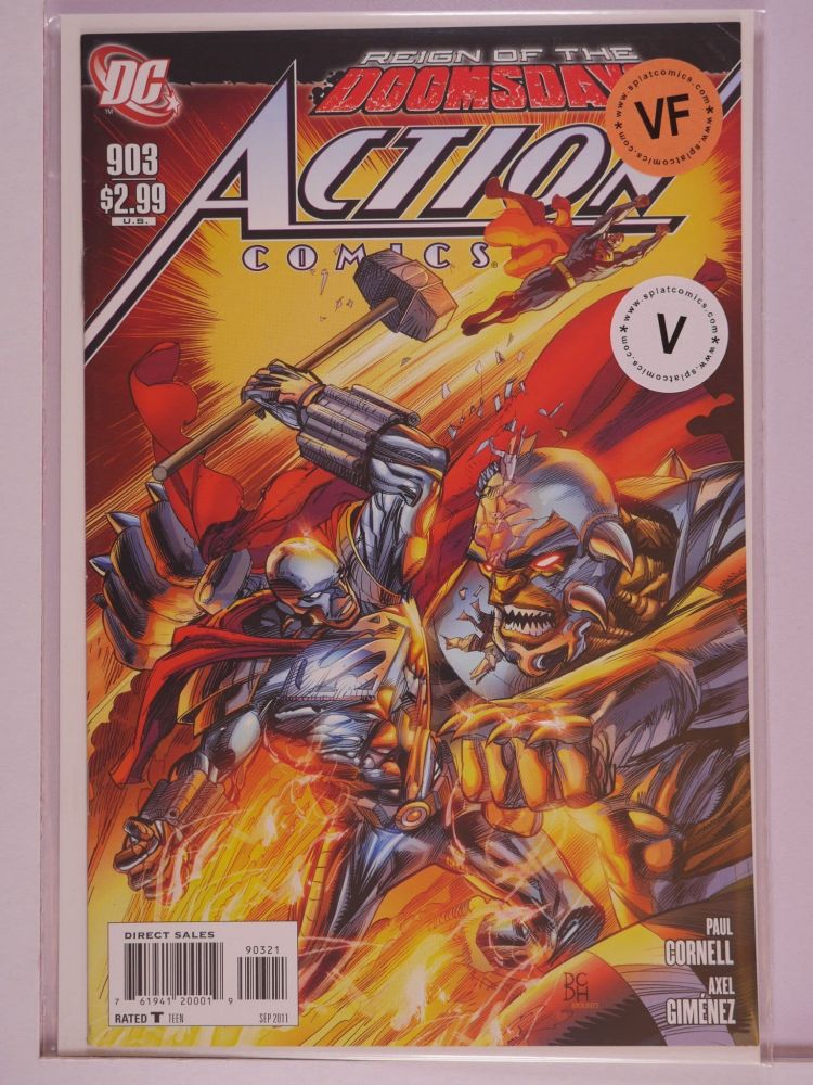 ACTION COMICS (1938) Volume 1: # 0903 VF DENNIS COWAN COVER STEEL HITTING DOOMSDAY VARIANT